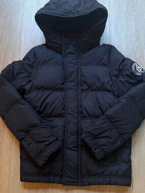 Vintage Abercrombie & Fitch Jacket Mens S Black Kempshall Down Filled Puffer Y2K